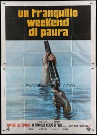 6a046 DELIVERANCE Italian 2p '72 best art of shotgun in water, John Boorman classic!