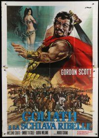 6a068 GOLIATH & THE REBEL SLAVE Italian 2p R70 different Franco art of gladiator Gordon Scott!