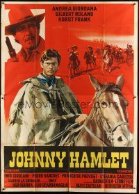 6a091 JOHNNY HAMLET Italian 2p '68 Gilbert Roland in William Shakespeare spaghetti western!