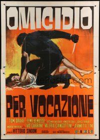 6a133 OMICIDIO PER VOCAZIONE Italian 2p '68 Symeoni art of girl stabbed, Deadly Inheritance!