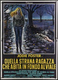 6a102 LITTLE GIRL WHO LIVES DOWN THE LANE Italian 2p '77 cool different art of Jodie Foster!