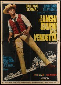 6a104 LONG DAYS OF VENGEANCE Italian 2p '66 Giuliano Gemma, Fiorenzi spaghetti western art!
