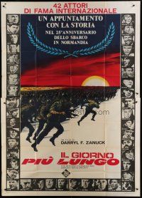 6a105 LONGEST DAY Italian 2p R69 Zanuck's World War II D-Day movie with 42 international stars!