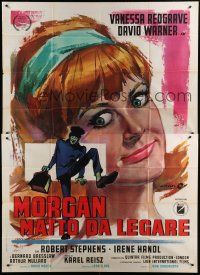 6a125 MORGAN Italian 2p '66 Vanessa Redgrave, David Warner, black comedy, different Cesselon art!