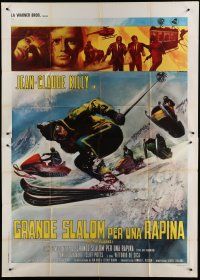 6a162 SNOW JOB Italian 2p '72 Jean-Claude Killy is a thief on skis after $240,000, Franco art!