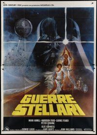 6a167 STAR WARS Italian 2p '77 George Lucas classic sci-fi epic, great art by Tom Jung!