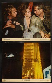 6b991 TOWERING INFERNO 2 color 11x14 stills '74 Steve McQueen, Paul Newman, Faye Dunaway!