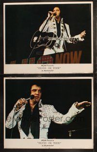 6b884 ELVIS ON TOUR 2 LCs '72 cool images of Elvis Presley singing into microphone & w/ guitar!