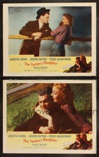 6b888 FARMER'S DAUGHTER 2 LCs R54 cool romantic images of Loretta Young & Joseph Cotten!