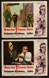 6b898 FUNERAL IN BERLIN 2 LCs '67 Michael Caine w/ guards, Eva Renzi, directed by Guy Hamilton!