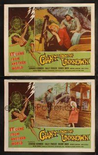 6b901 GIANT FROM THE UNKNOWN 2 LCs '58 Buddy Baer meanaces Sally Fraser & Jolene Brand!