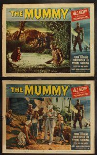 6b941 MUMMY 2 LCs '59 monster Christopher Lee in swamp with Furneaux & Cushing + Raymond Huntley!