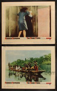 6b946 NUN'S STORY 2 LCs '59 religious missionary Audrey Hepburn fighting & on canoe w/ natives!