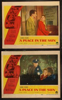 6b954 PLACE IN THE SUN 2 LCs '51 Montgomery Clift & Shelley Winters at door & ordered to go home!