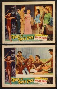 6b960 QUEEN OF OUTER SPACE 2 LCs '58 sexy Zsa Zsa Gabor & Laurie Mitchell on Venus!