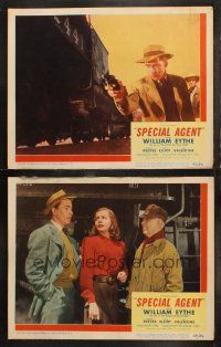 6b975 SPECIAL AGENT 2 LCs '49 detective William Eythe, Walter Baldwin & Kasey Rogers!