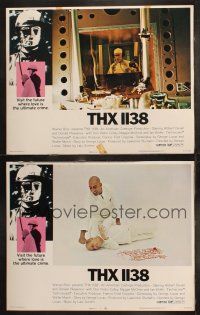 6b987 THX 1138 2 LCs '71 first George Lucas, Robert Duvall, bleak futuristic fantasy sci-fi!