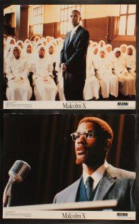 6b282 MALCOLM X 8 color 11x14 stills '92 directed by Spike Lee, Denzel Washington, Angela Bassett!