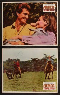 6b021 AFRICA - TEXAS STYLE 8 LCs '67 Hugh O'Brian, John Mills, great cowboy images!
