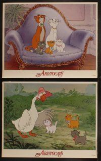 6b032 ARISTOCATS 8 LCs R87 Walt Disney feline jazz musical cartoon, great colorful image!