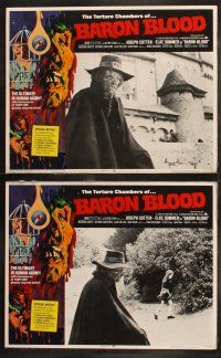 6b047 BARON BLOOD 8 LCs '72 Mario Bava, the ultimate in human agony, torture beyond belief!