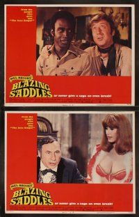 6b056 BLAZING SADDLES 8 LCs '74 classic Mel Brooks western with Cleavon Little & Gene Wilder!