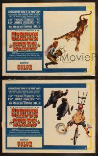 6b696 CIRCUS STARS 4 LCs '60 Russian traveling circus art with tiger, elephant and bears!