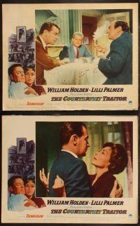 6b098 COUNTERFEIT TRAITOR 8 LCs '62 cool images of William Holden, pretty Lili Palmer, Griffith!