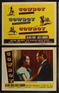 6b101 COWBOY 8 LCs '58 Glenn Ford & Jack Lemmon in a western movie w/ no corn or cliches!