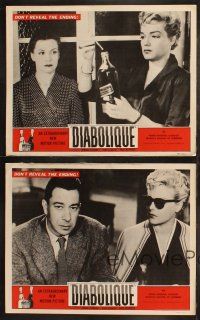 6b701 DIABOLIQUE 4 LCs '55 Simone Signoret & Vera Clouzot, Paul Meurisse, Henri-Georges Clouzot!