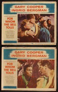 6b170 FOR WHOM THE BELL TOLLS 8 LCs R57 Gary Cooper & Ingrid Bergman, Ernest Hemingway!