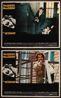 6b792 GETAWAY 3 LCs '72 Steve McQueen, Ali MacGraw, directed by Sam Peckinpah!