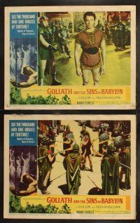 6b187 GOLIATH & THE SINS OF BABYLON 8 LCs '64 L'Eroe Piu Grande del Mondo, Mark Forest as Maciste!