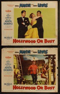 6b204 HOLLYWOOD OR BUST 8 LCs '56 wacky Dean Martin & Jerry Lewis w/sexy Anita Ekberg!