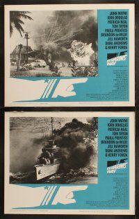 6b221 IN HARM'S WAY 8 LCs '65 John Wayne, Kirk Douglas, Otto Preminger, great Saul Bass border art!