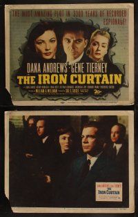 6b226 IRON CURTAIN 8 LCs '48 cool art & images of Dana Andrews, sexy Gene Tierney & June Havoc!