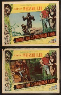 6b722 JUNGLE JIM IN THE FORBIDDEN LAND 4 LCs '51 Johnny Weissmuller & Angela Greene in the jungle!