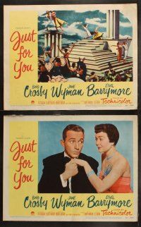 6b245 JUST FOR YOU 8 LCs '53 cool images of Bing Crosby & Jane Wyman, Ethel Barrymore!