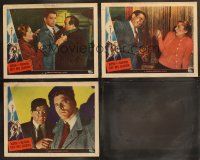 6b802 KISS THE BLOOD OFF MY HANDS 3 LCs '48 cool images of fugitive Burt Lancaster & Joan Fontaine!