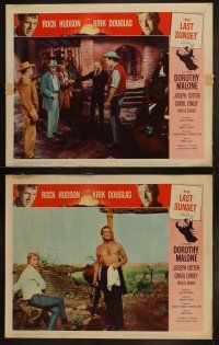 6b256 LAST SUNSET 8 LCs '61 Rock Hudson, Kirk Douglas, Dorothy Malone, directed by Robert Aldrich!