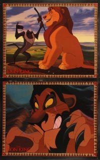 6b266 LION KING 8 LCs '94 classic Disney cartoon set in Africa, cool image of Mufasa in sky!