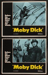 6b298 MOBY DICK 8 LCs R76 Gregory Peck , Orson Welles, directed by John Huston, Herman Melville!