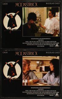 6b810 MOONSTRUCK 3 LCs '87 Nicholas Cage, Olympia Dukakis, Cher in New York City!