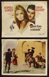 6b303 MORE THAN A MIRACLE 8 int'l LCs '67 great TC artwork of sexy Sophia Loren & Omar Sharif!