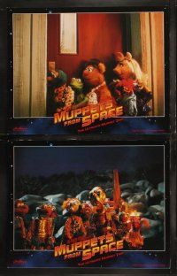 6b311 MUPPETS FROM SPACE 8 LCs '99 Kermit, Miss Piggy, Fozzie Bear & Animal, Jim Henson sci-fi!