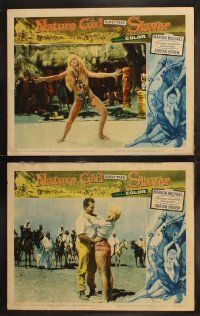 6b318 NATURE GIRL & THE SLAVER 8 LCs '59 border art of untouched Marion Michael, action images!