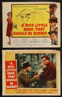 6b321 NICE LITTLE BANK THAT SHOULD BE ROBBED 8 LCs '58 thieves Ewell, Mickey Rooney, Shaughnessy!