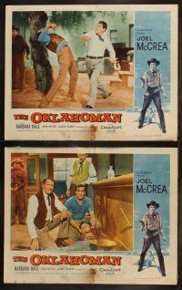 6b335 OKLAHOMAN 8 LCs '57 close up of cowboy Joel McCrea & pretty Native American Gloria Talbot!