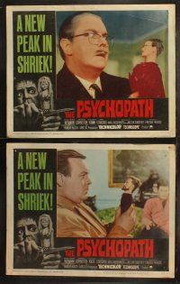 6b372 PSYCHOPATH 8 LCs '66 Robert Bloch, Patrick Wymark, Margaret Johnston, creepy horror!