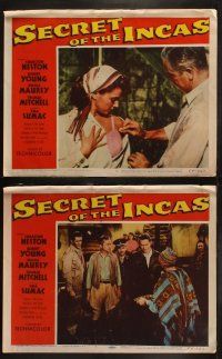 6b422 SECRET OF THE INCAS 8 LCs '54 Charlton Heston & Robert Young in South America, Nicole Maurey!